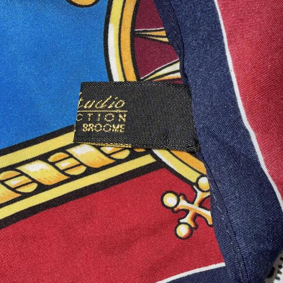 Vintage Grand Ocean Voyages Romantiques Royal Samuel Broome Map Scarf - Picture 7 of 11